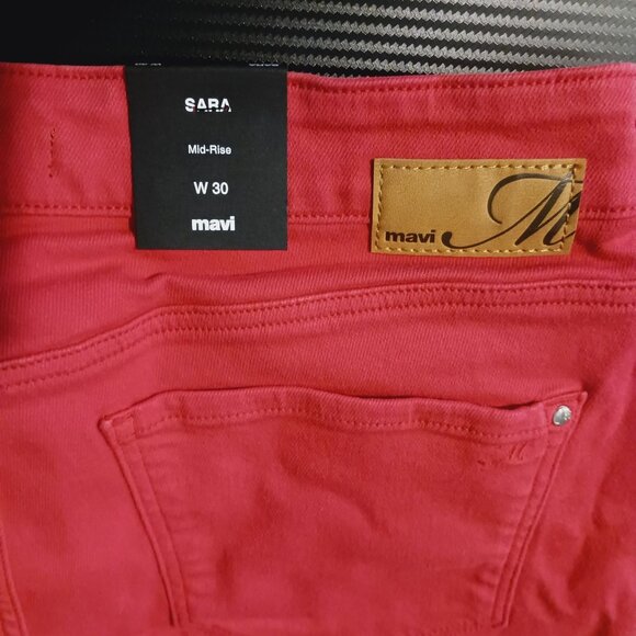 NEW Mavi Sara Mid-Rise 4" Boyfriend Denim Shorts in Brick‎ la Vintage, Size 30 - Picture 7 of 9